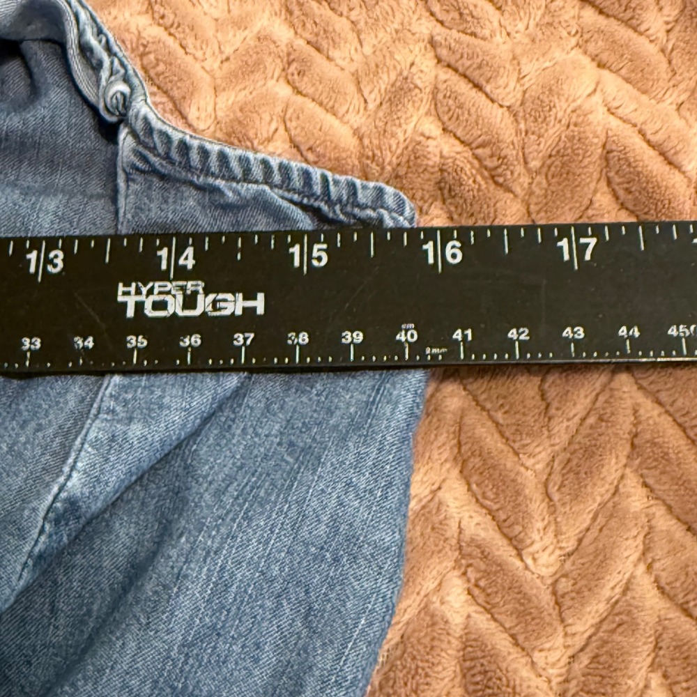 Express Blue Denim Ruffle Mini Dress - Picture 5 of 8